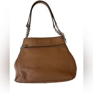 Karl Lagerfeld Pebble Leather Shoulder Bag Silver Strap